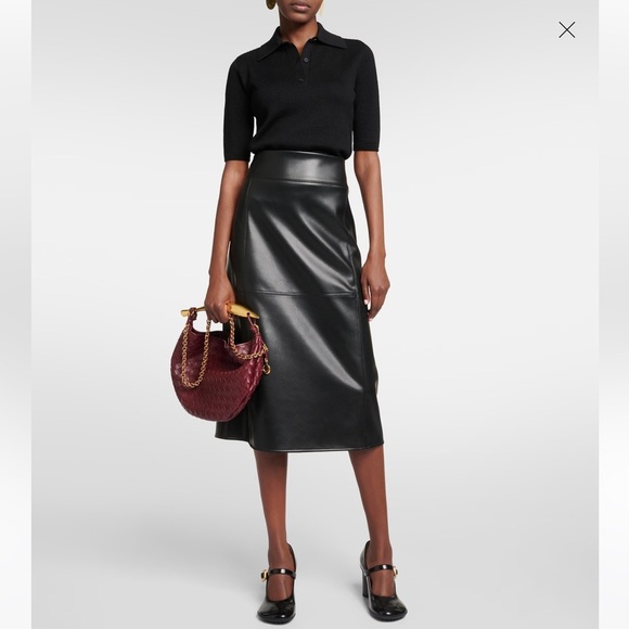 NWT NEW SEASON ‘S MAX MARA ‘RIMINI’ FAUX LEATHER SKIRT BLACK FALL/WINTER/SPRING - Picture 1 of 16